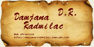 Damjana Radmilac vizit kartica